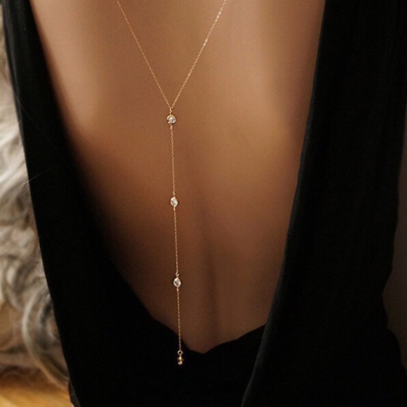 Jewelry - Crystal Backdrop Back Body Necklace